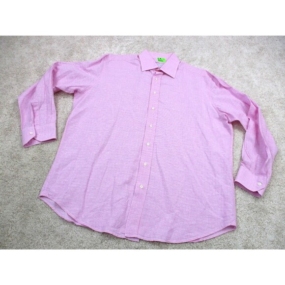 ETRO Shirt Men 42 Extra Large Pink Plaid Casual Long Sleeve Button Up Italy * - Picture 2 of 12